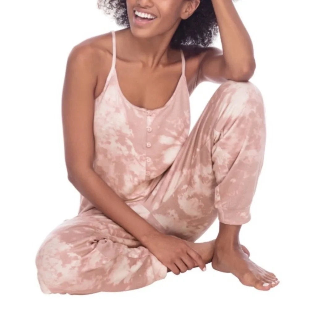 Honeydew Jumpsuit One Piece Pink Tie Dye - Picture 1 of 7